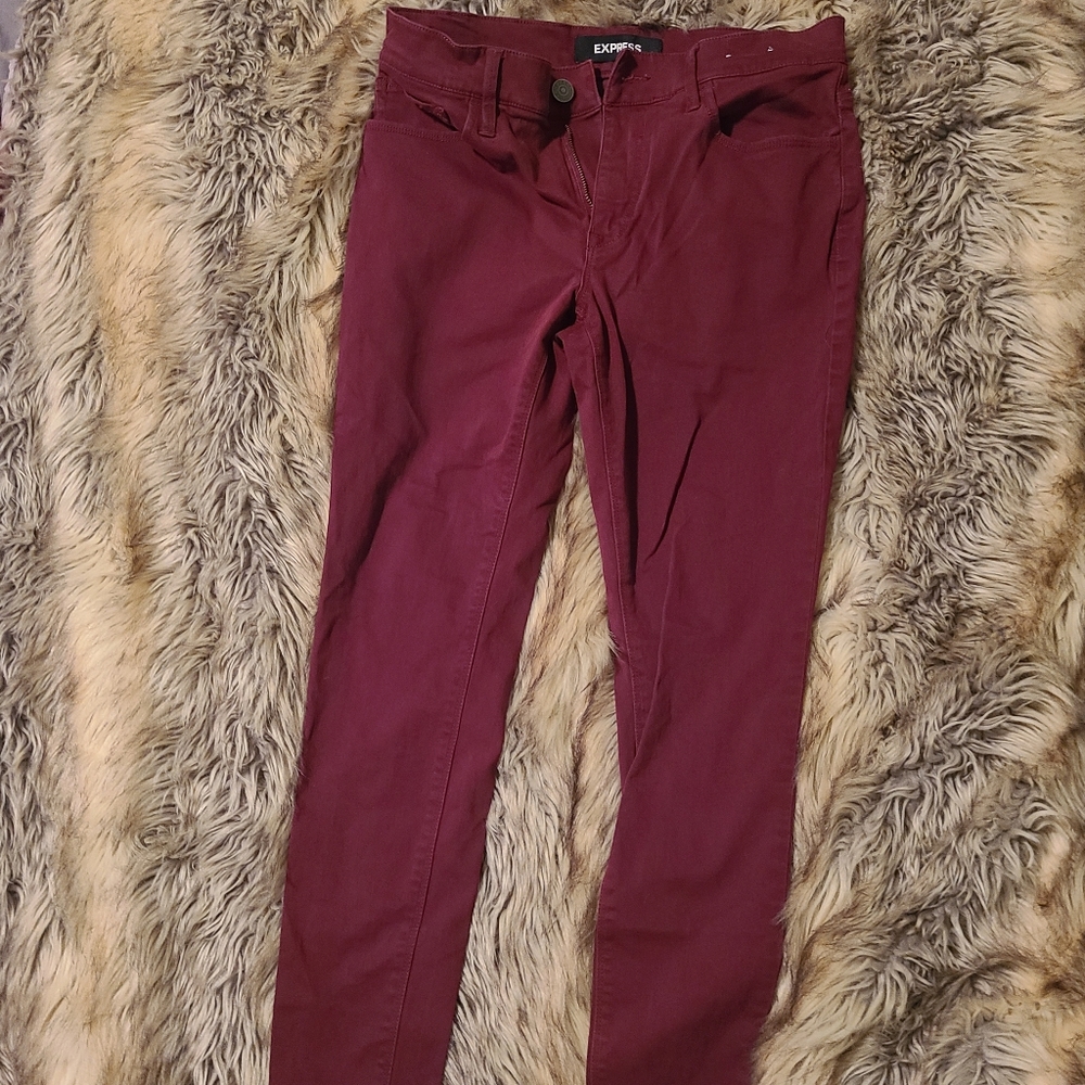 Cranberry red skinny jeans